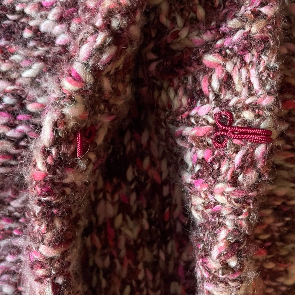 Tabitha Anthropologie Marled Wool Pink Chunky Knit Sweater Shrug Sz S - Picture 12 of 12